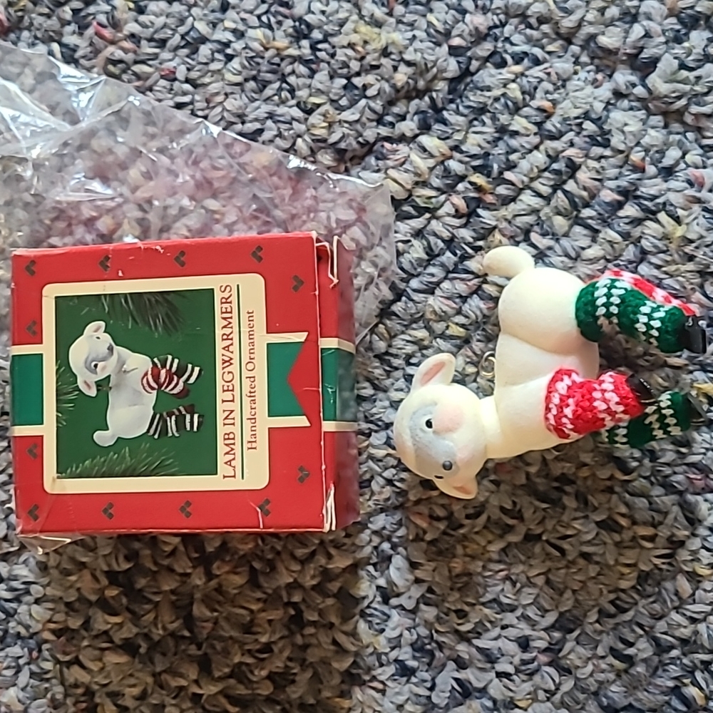1985 Hallmark Lamb in Legwarmers Handcrafted Ornament